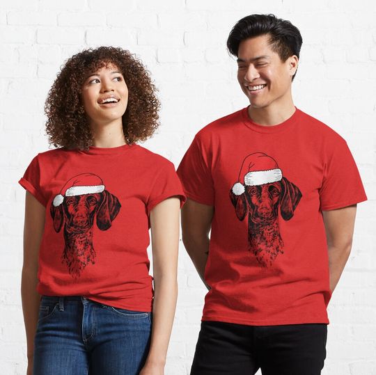 Discover Christmas German Shorthaired Pointer Santa GSP Dog  T-Shirt