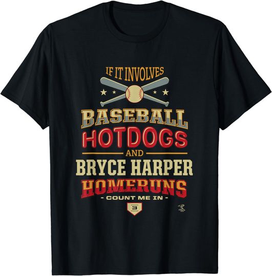 Discover Bryce Harper If It Involves Baseball Hotdogs Gameday T-Shirt
