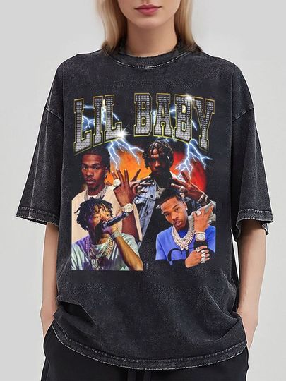 Discover Lil Baby Vintage Style T-Shirt, Hip Hop Graphic Tee, LIL Baby Fans Gifts