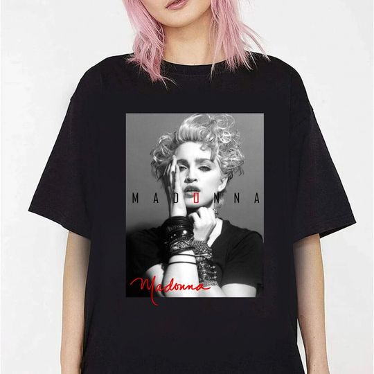Discover Madonna Singer T-Shirt Cotton Black S-5XL Shirt