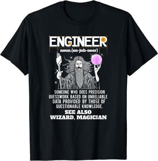 Discover Engineer Funny Mechanical Civil Engineering Wizard T Shirt