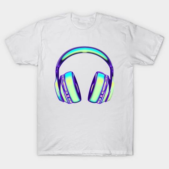 Discover bright green and aqua headphones - Headphones - T-Shirt