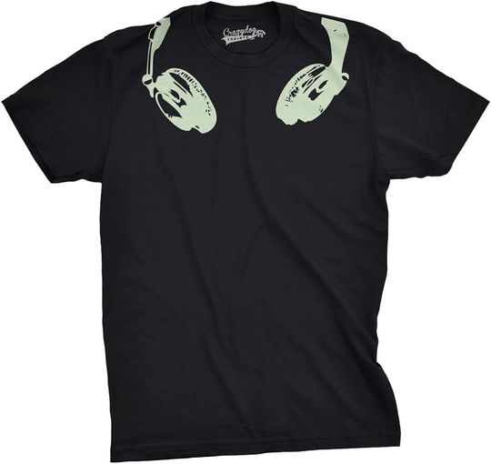 Discover Mens Glow in The Dark Headphones T Shirt