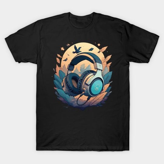 Discover Headphone Susnet Art - Headphones - T-Shirt
