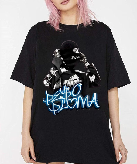 Discover Peso Pluma World Tour 2023 Shirt Gift For Fan Black Cotton All Sizes