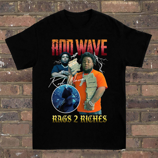 Discover Rod Wave Rags 2 Riches T-shirt Cotton For men Women All Size S-5XL