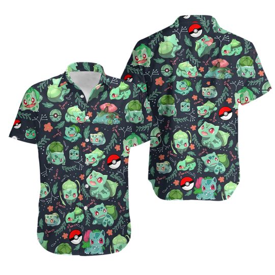 Discover Bulbasaur Pattern Hawaiian Shirt