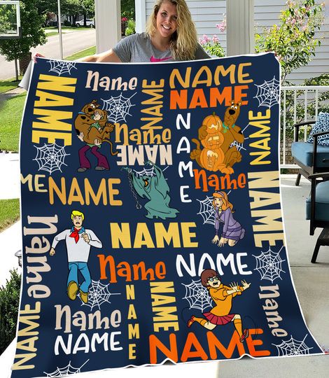 Discover Custom Name Scooby-Doo Halloween Blanket