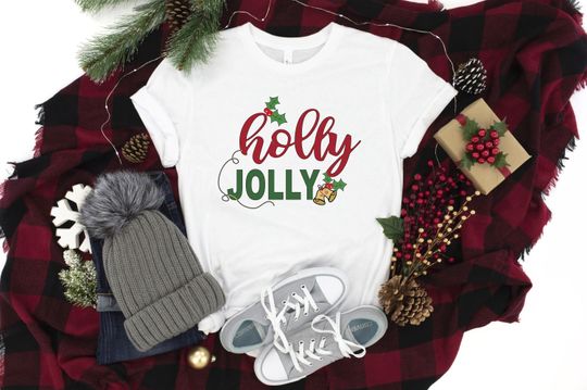 Discover Holly Jolly Shirt, Have a Holly Jolly Christmas Shirt, Trendy Christmas T-shirt