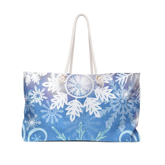 Discover Snowflake Winter Weekender Bag