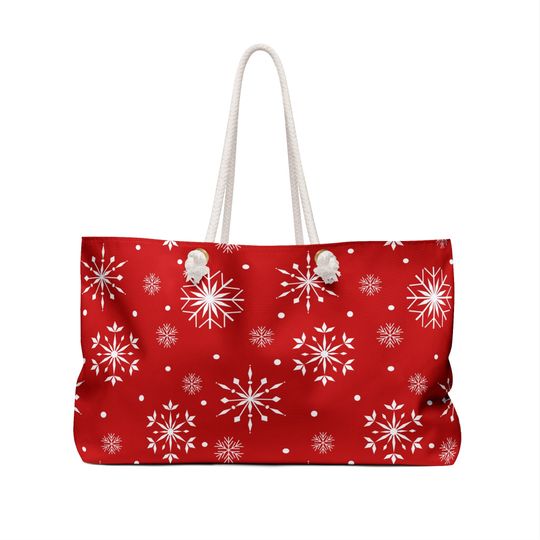 Discover Snowflake Winter Weekender Bag