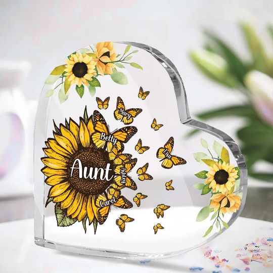 Discover Beautiful Sunflower My Greatest Blessings - Gift for grandma, mom, aunt - Personalized Custom Shaped Acrylic Plaque