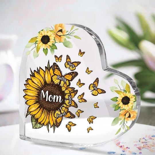 Discover Beautiful Sunflower My Greatest Blessings - Gift for grandma, mom, aunt - Personalized Custom Shaped Acrylic Plaque