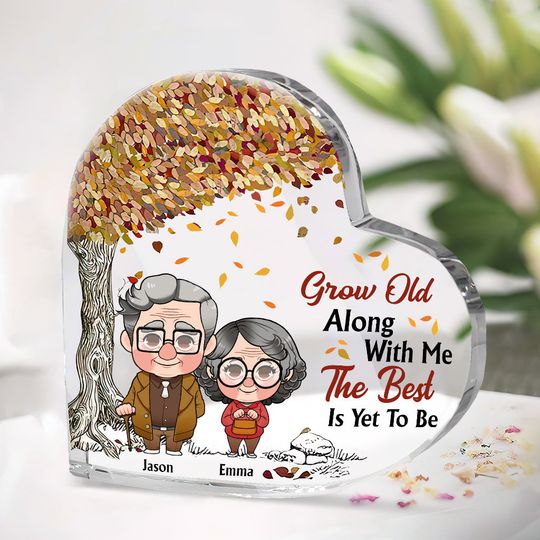 Discover Grow Old Along With Me - Personalized Husband And Wife Custom Shaped Acrylic Plaque