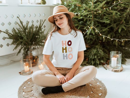 Discover Merry Christmas Ho Ho Ho Plaid T-Shirt