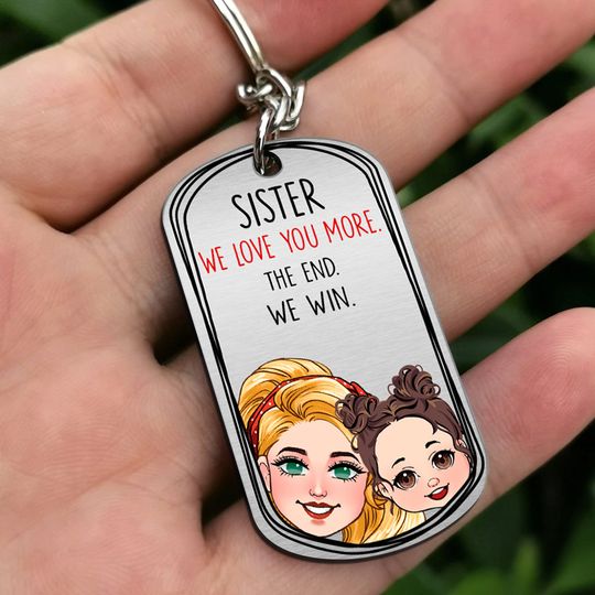 Discover Dad I Love You More - Personalized Stainless Steel Keychain