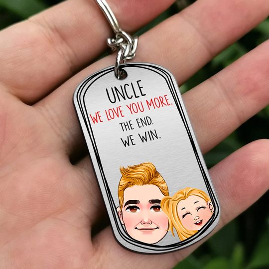 Discover Dad I Love You More - Gift for dad, grandma, grandpa, mom, uncle, aunt - Personalized Stainless Steel Keychain