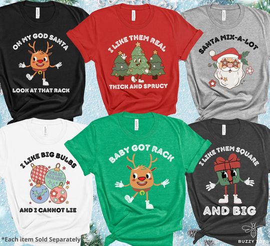 Discover Group Christmas Shirts, I Like Them Real Thick & Sprucy T-Shirt