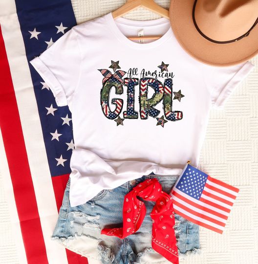 Discover All American Girl Shirt, Freedom Shirt, Fourth Of July Shirt, Patriotic Shirt