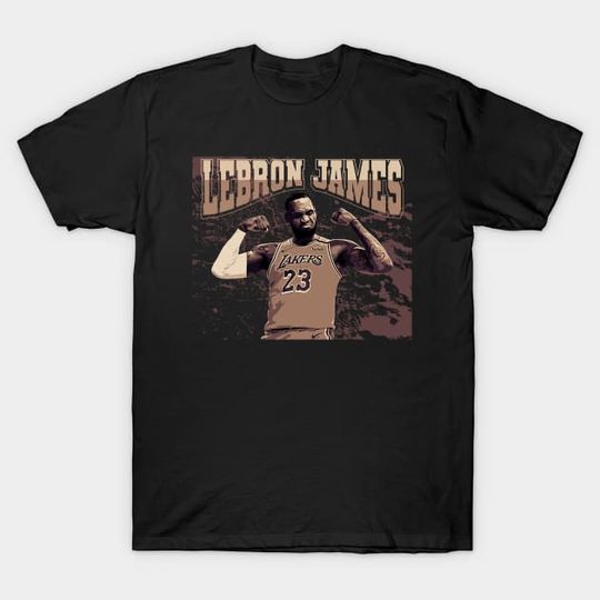 Discover Lebron james | Brown vintage basketball - Basketball - T-Shirt
