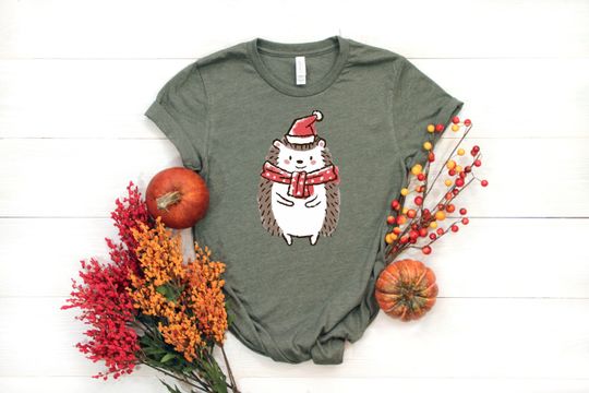 Discover Hedgehog Santa Hat Cute Christmas , Noel Hat Christmas Party Squad Tee