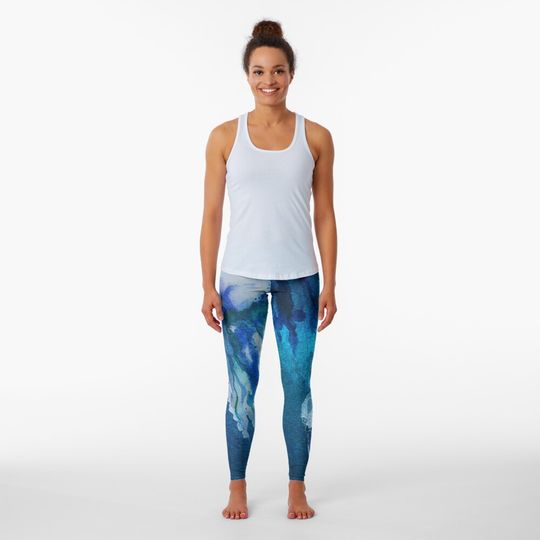 Discover jelly fish blue Leggings