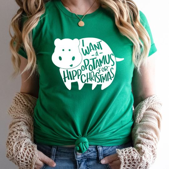 Discover I Want a Hippopotamus for Christmas Shirt, Christmas Hippo Shirts
