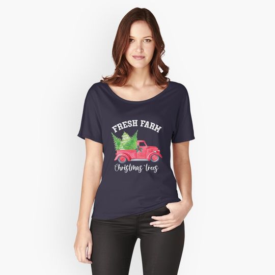 Discover Farm Fresh Christmas Trees Relaxed Fit T-Shirt