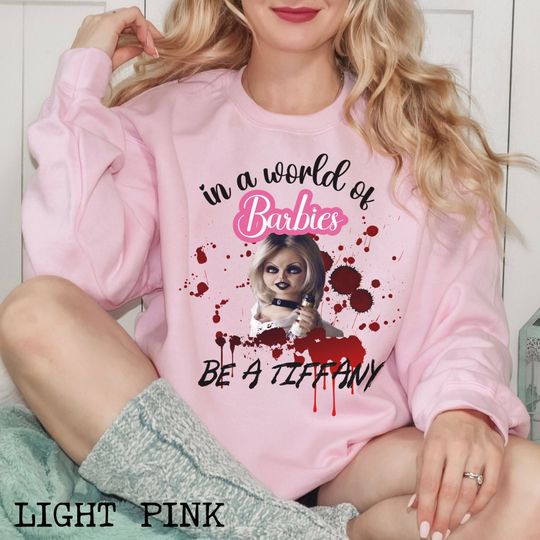 Discover Horror Lover Sweatshirt, Tiffany Chucky, Creepy Dripping Blood