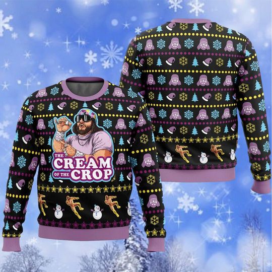 Discover The Cream Of The Crop Ugly Christmas Sweater, Macho Man Randy Savage