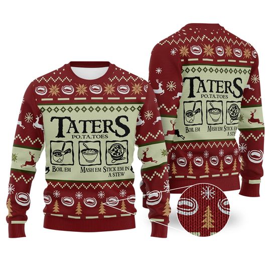 Discover LOTR Taters Potatoes Ugly Christmas Sweater, Sweater Ugly Christmas Shirt, Xmas Sweater