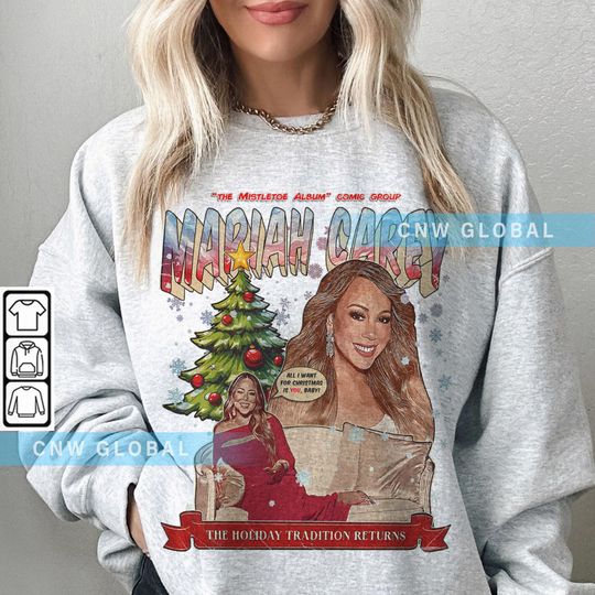 Discover Mariah Carey Comic Shirt, Under the Mistletoe Album, All I Want For Christmas Tour