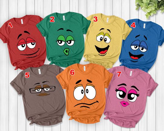 Discover Funny Face Group Costume Shirt, Chocolate Candy Face Matching Tee