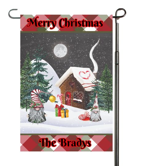 Discover Christmas Gnomes Personalized Garden Flag, Holiday Garden Flag