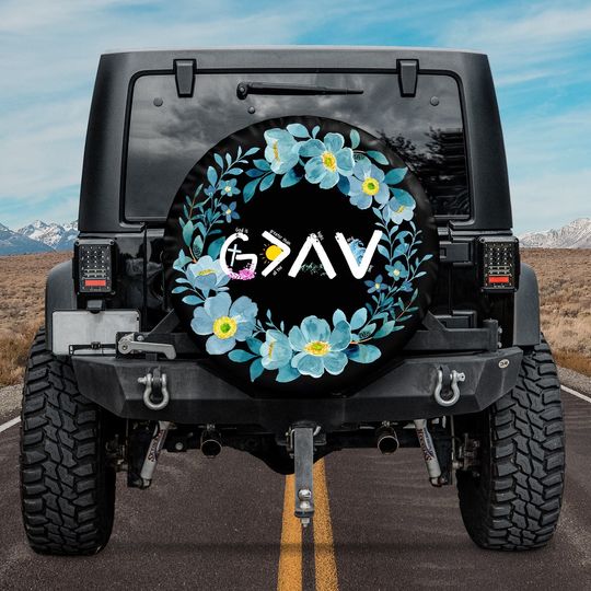 Discover Flower Wreath God is Greater than the Highs and Lows Spare Tire Cover