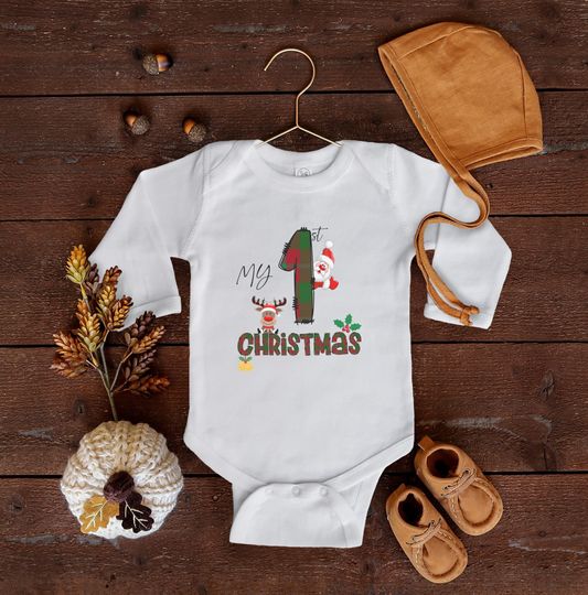 Discover First Christmas Announcement Onesie