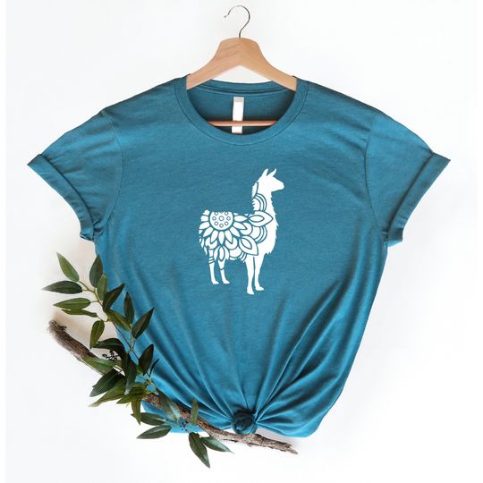 Discover Cute Floral Llama Shirt