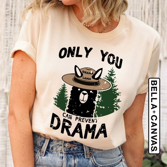 Discover Only You Can Avoid the Drama, Llama Smokey Parody, Llama Super Soft Shirt