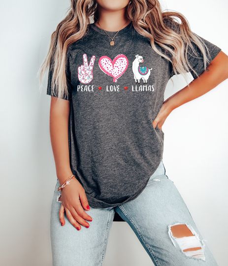 Discover Peach Love Llamas Shirt, Animal Lover Gift, Llama Gift, Llama Lover Apparel