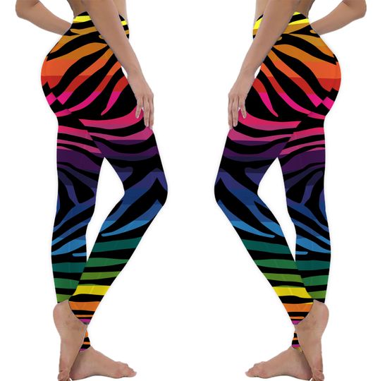 Discover Rainbow Zebra Leggings