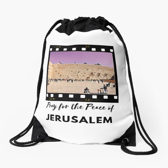 Discover Pray for the Peace of Jerusalem - Drawstring Bag