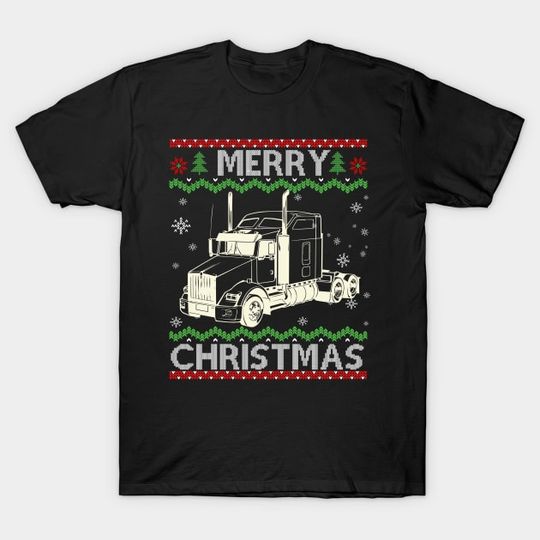 Discover Truck Driver Christmas Ugly Sweater Trucker - Truck Driver Christmas T-Shirt