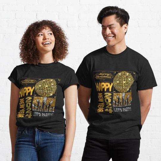 Discover Merry Christmas Happy New Year Glitter Ball and Dance Floor T-Shirt