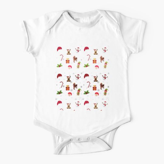 Discover Christmas Is Here Pattern Baby Onesie