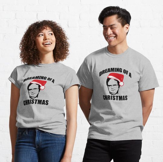 Discover DREAMING OF A DWIGHT CHRISTMAS The Office Schrute Santa T-Shirt