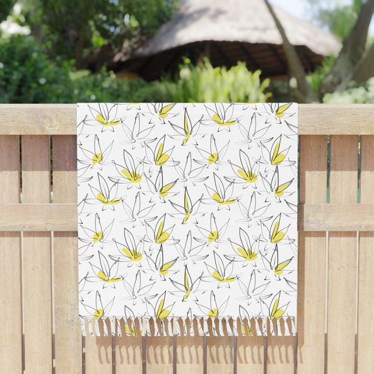 Discover Leafy Lines Boho Cloth Beach Towel