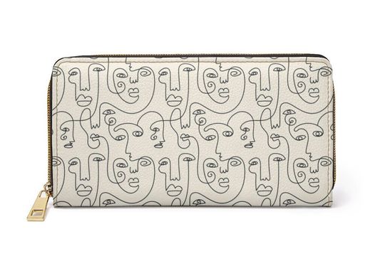 Discover Abstract Women Faces Wallet, Fine Line Art Wallet, Abstract Woman Face Wallet