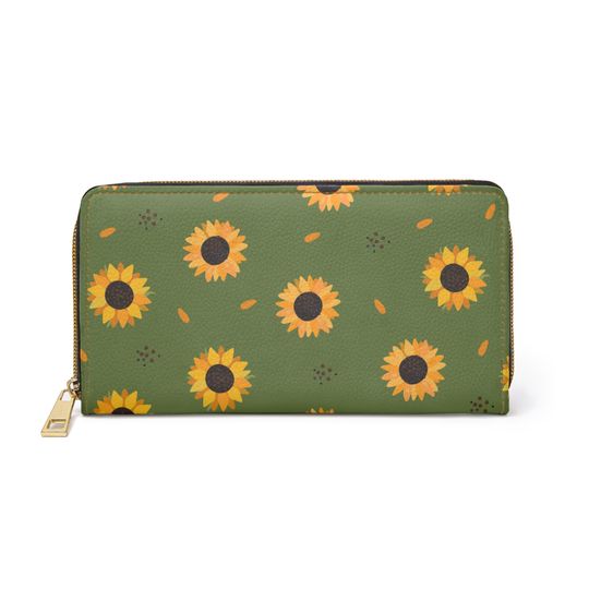 Discover SunFlowers Zipper Wallet Boho Hippie with floral pattern