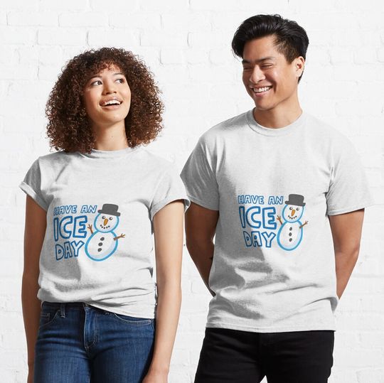 Discover HAVE AN ICE DAY | Cartoon Christmas Snowman Design Classic T-Shirt