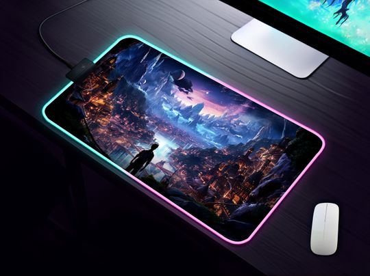 Discover Aesthetic Fantasy Worlds RGB Desk Mat LED light
